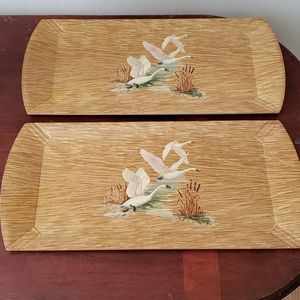 Vintage Coronet Swan Trays